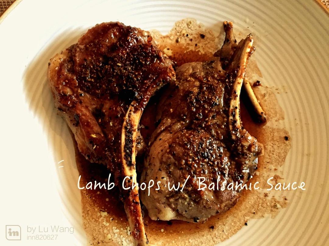 羊排配意大利香醋汁 Lamb Chops w/ Balsamic Sauce