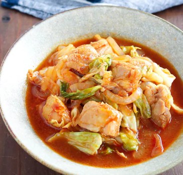 韩式香味鸡肉煮甘蓝菜的做法