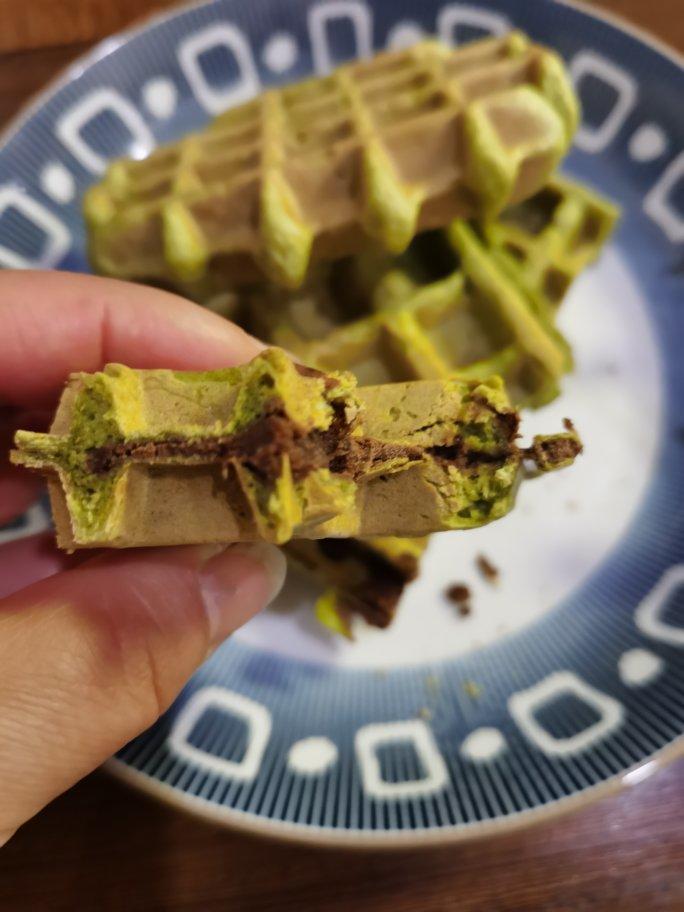 无油抹茶全麦/黑麦紫薯夹心华夫饼