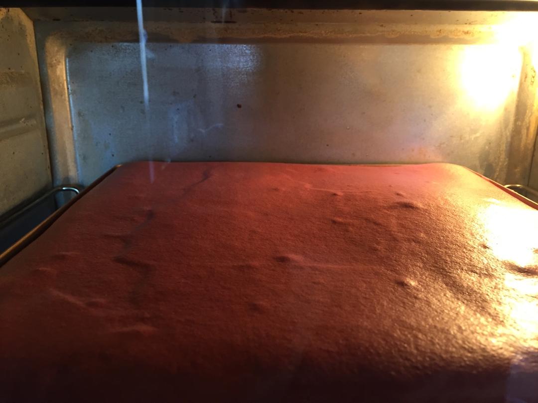 红丝绒蛋糕卷（完美毛巾底）