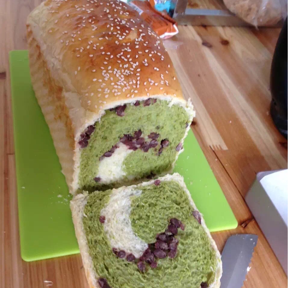 【抹茶红豆漩涡吐司】——来自春天的问候
