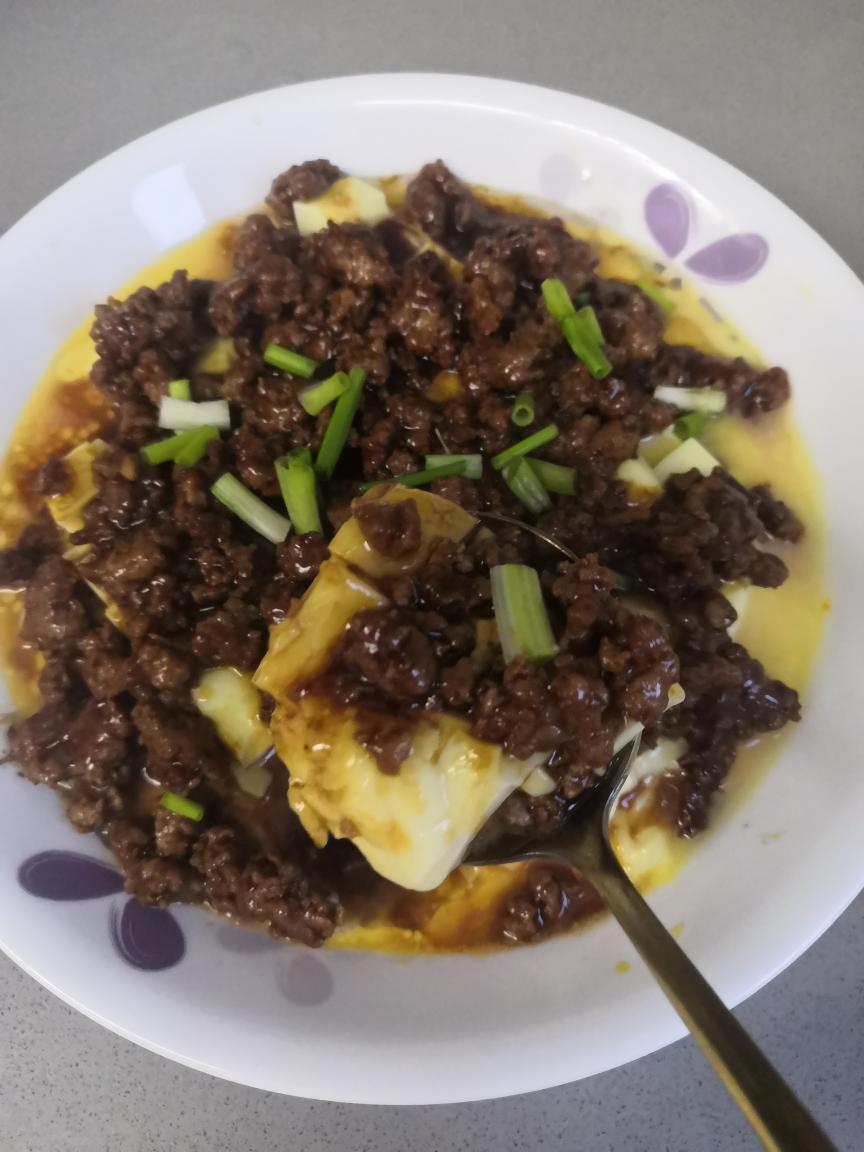 豆腐肉末鸡蛋羹