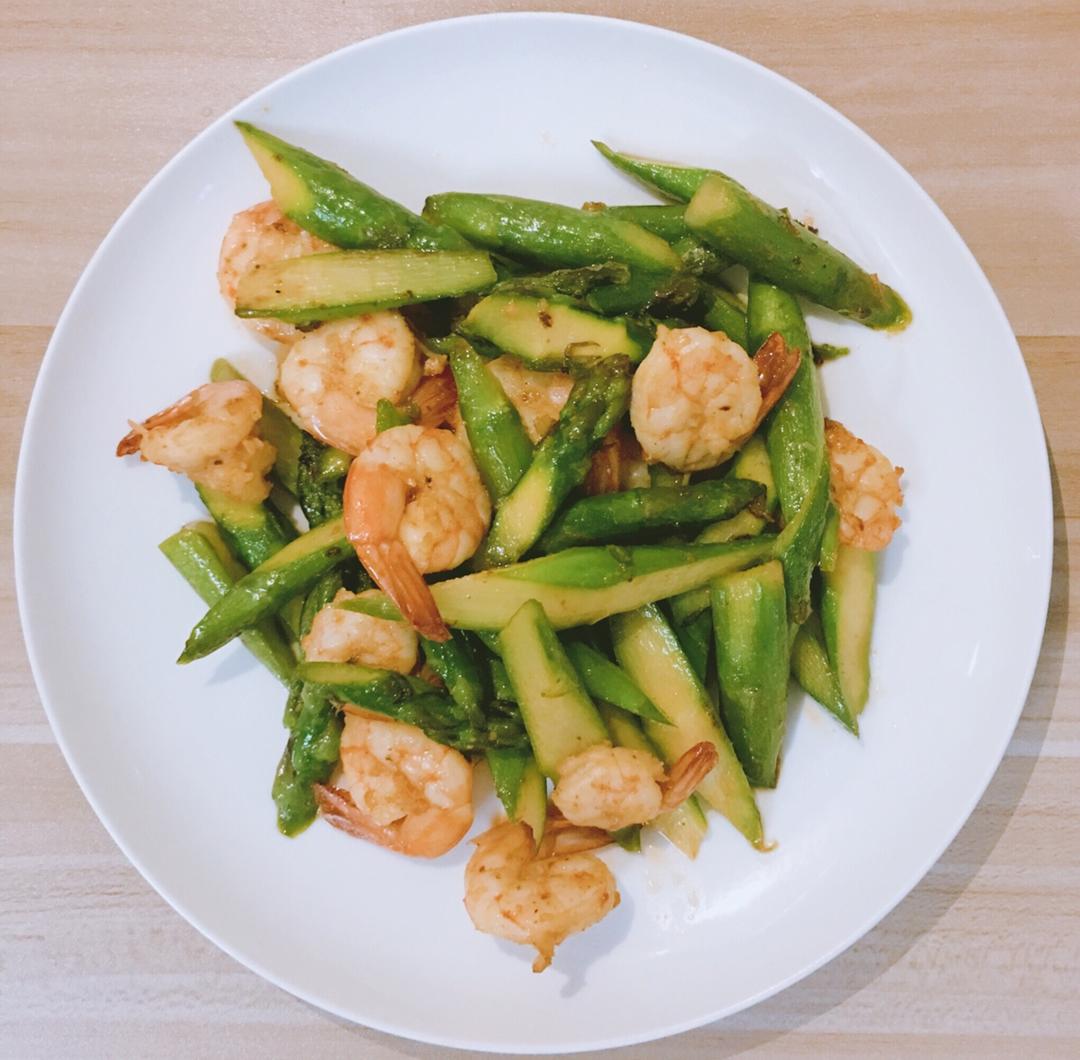 清炒芦笋虾仁