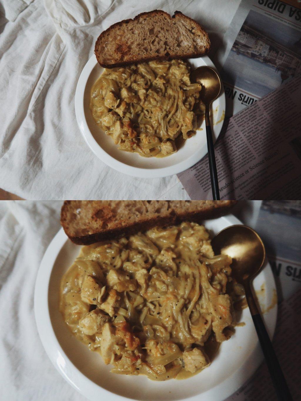 金针菇咖喱鸡炖鹰嘴豆【健康一锅端】