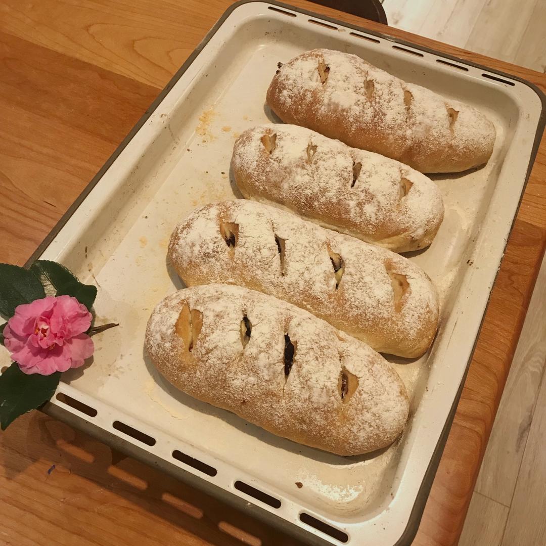 全麦蔓越莓乳酪软欧（附法国老面配方）