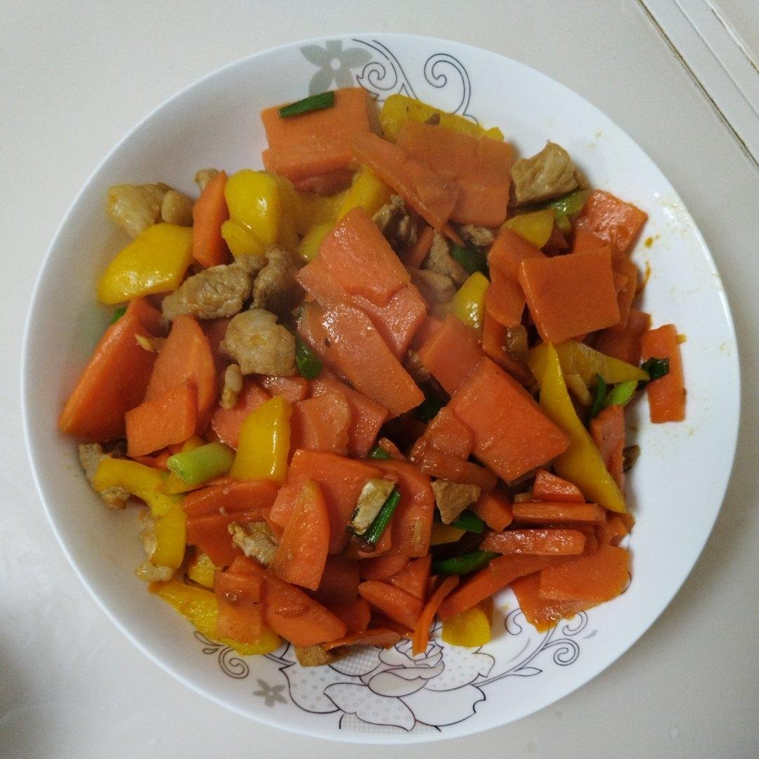 蒜苗红萝卜炒肉
