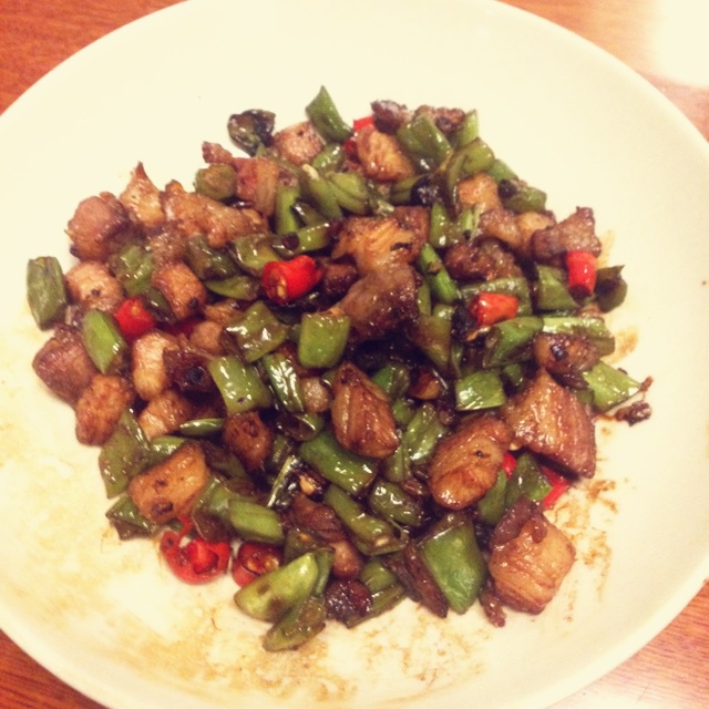 肉沫豆角下饭菜
