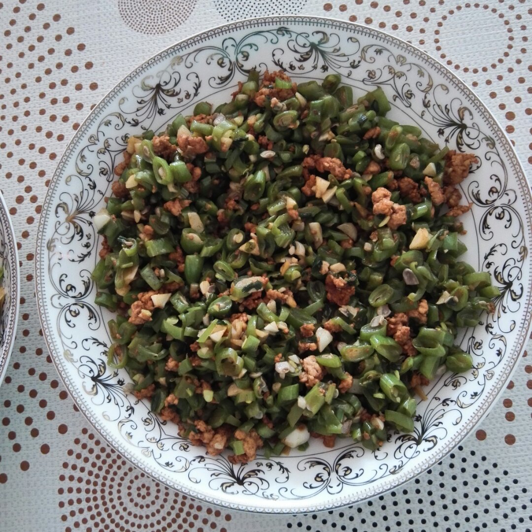 肉沫豆角下饭菜