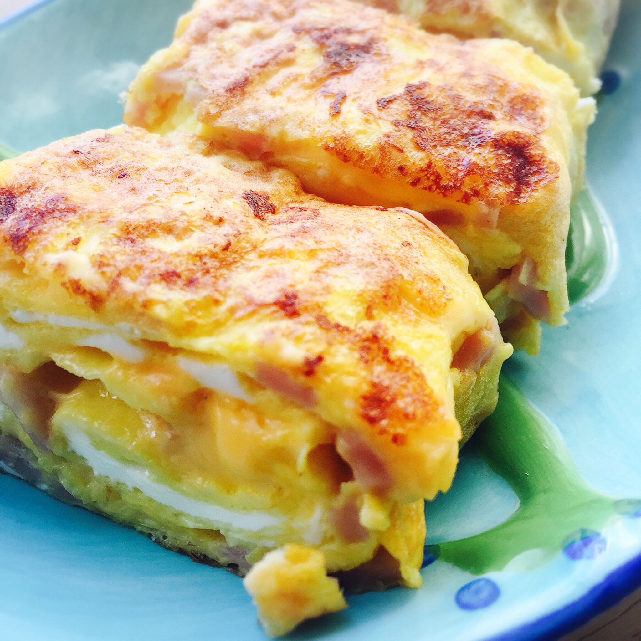 奇葩二贝贝做的芝士厚蛋烧