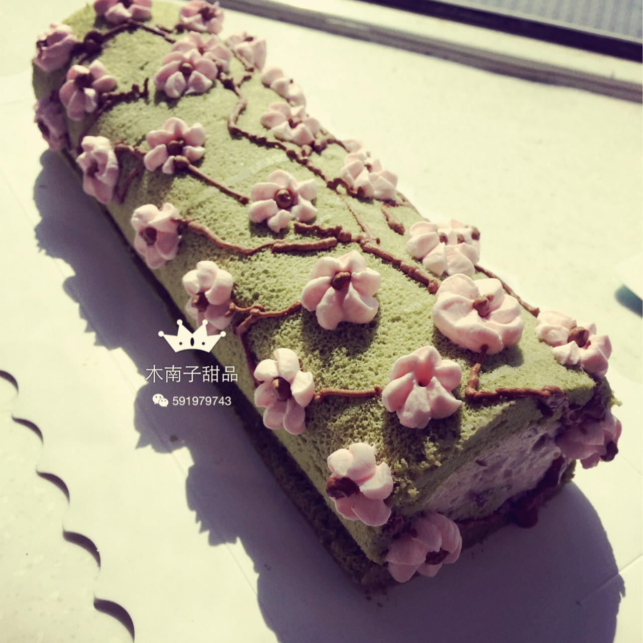 抹茶戚风蛋糕卷