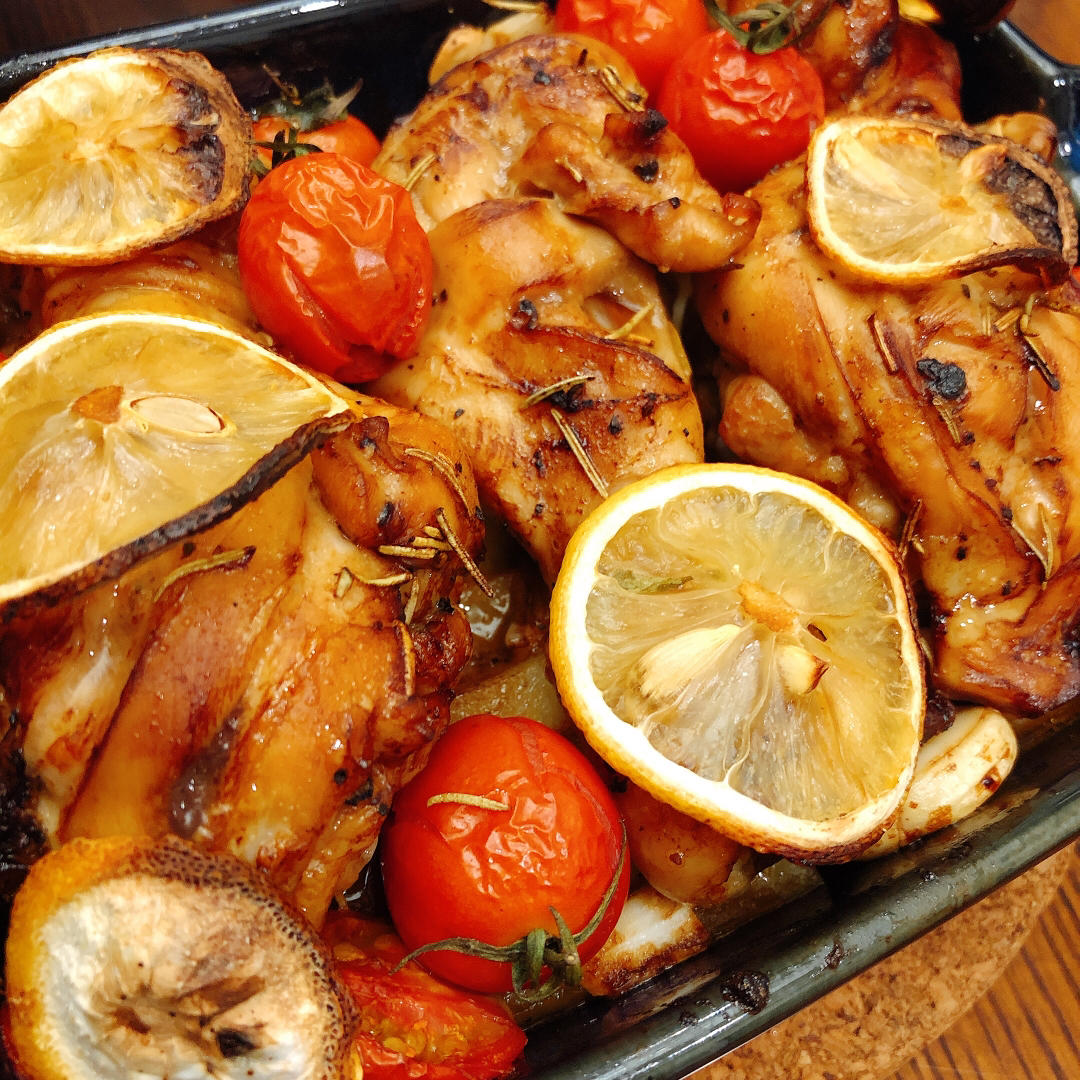 第100道减脂菜｜D6 迷迭香柠檬🍋烤鸡腿