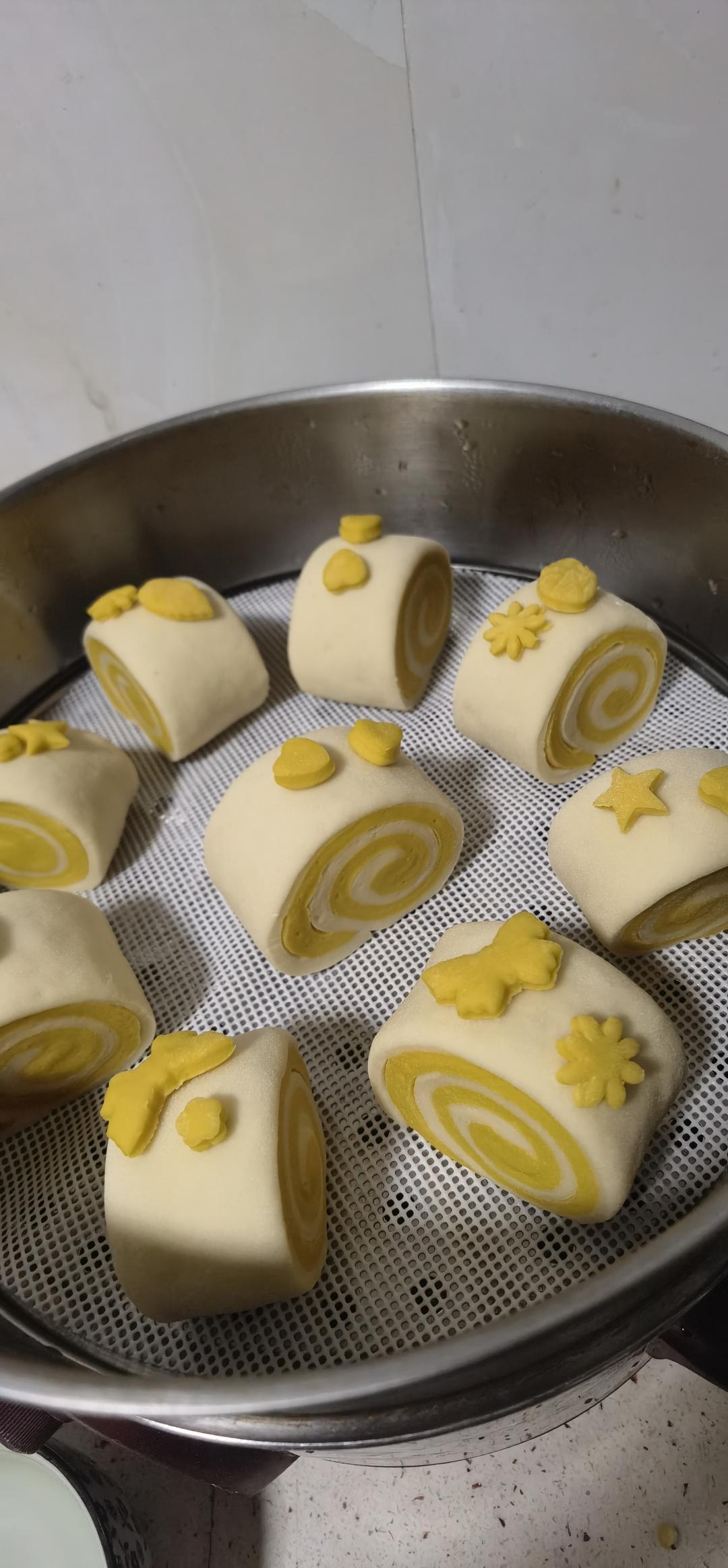 南瓜紫薯花样馒头