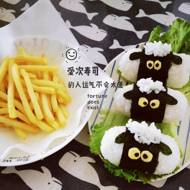 儿童创意早餐～小羊肖恩饭团（附自制寿司醋比例）