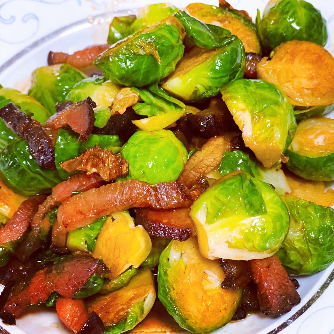 抱子甘蓝炒腊肉