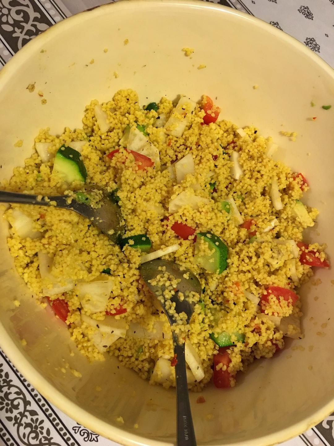 简易版couscous 健康沙拉的做法