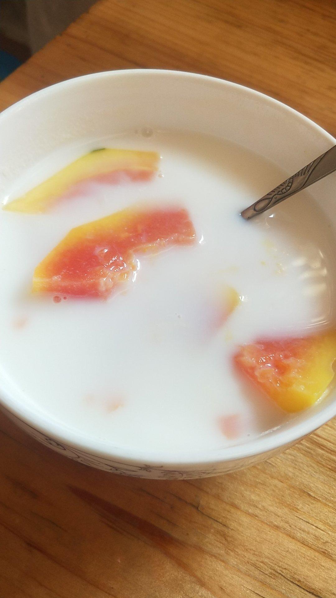 0013888888做的木瓜炖牛奶(养颜还可以下奶)