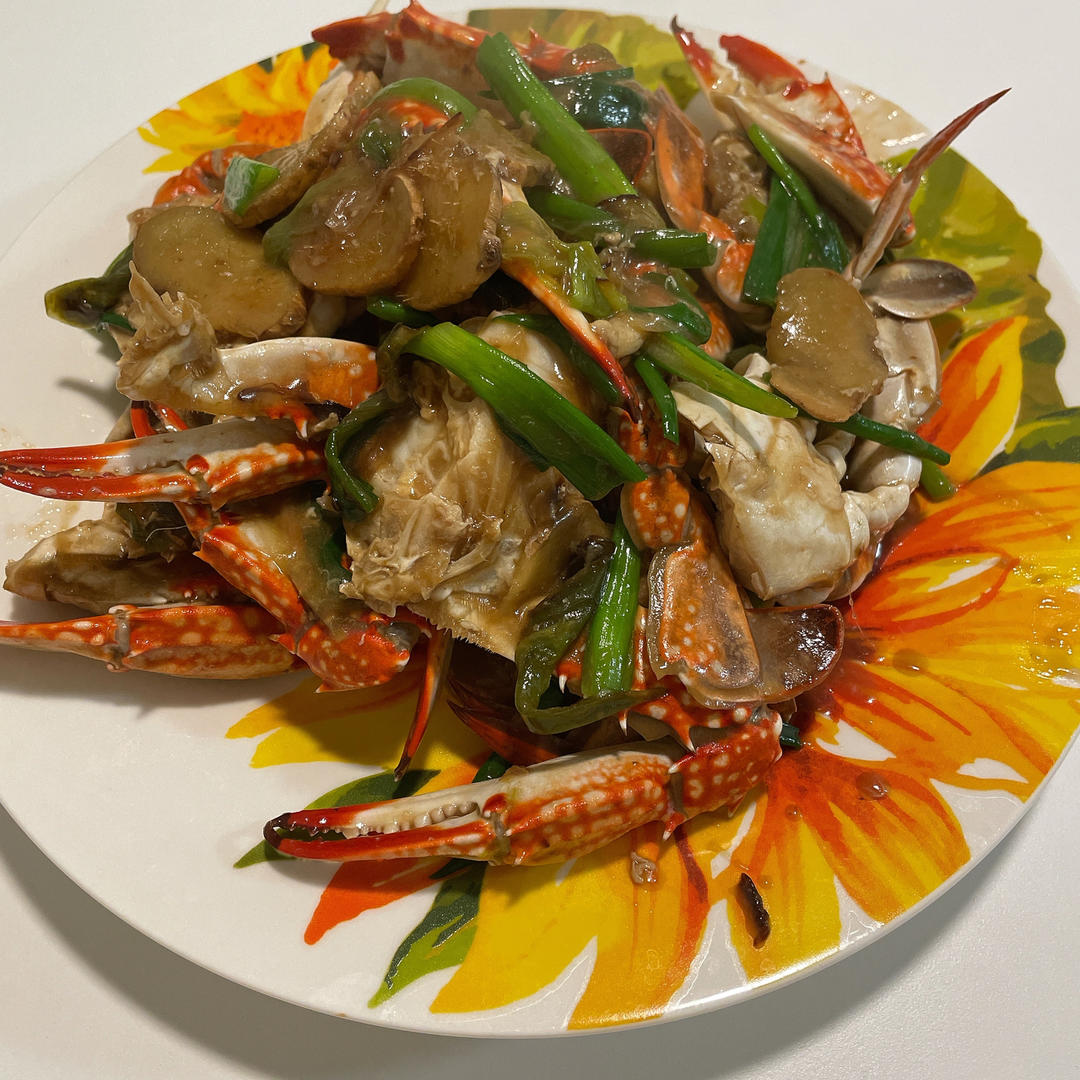 姜葱炒蟹