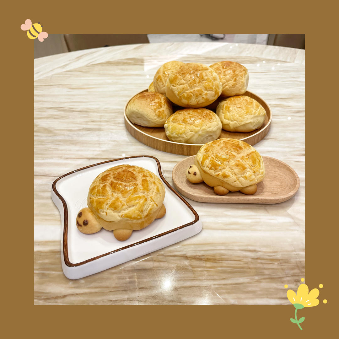 做100款面包の12：在家开茶餐厅!港式菠萝包 –不划格子自然裂开的香酥脆皮！菠萝油/酥皮包