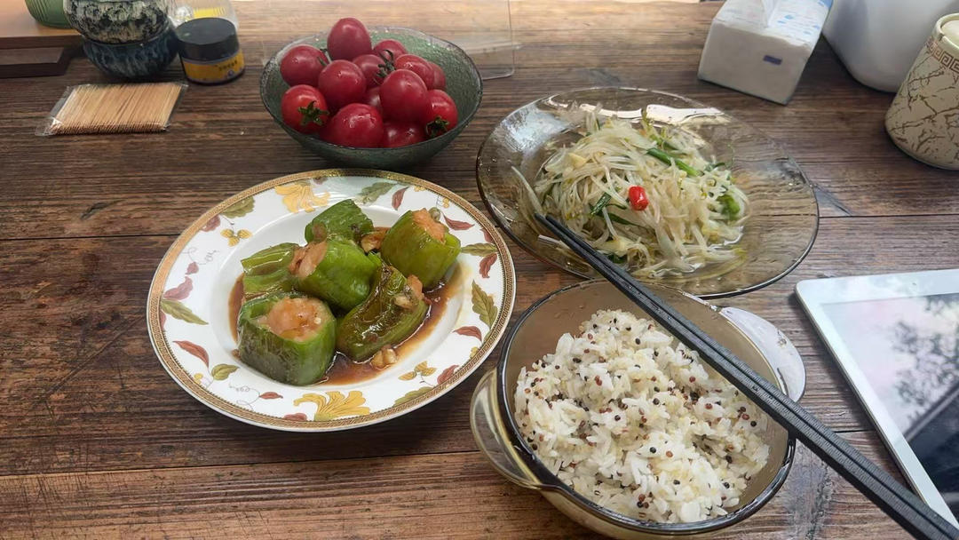 超下饭的青椒酿虾滑