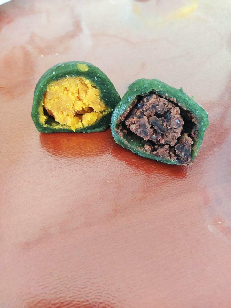 《Tinrry+》咸蛋黄肉松青团+红豆沙青团