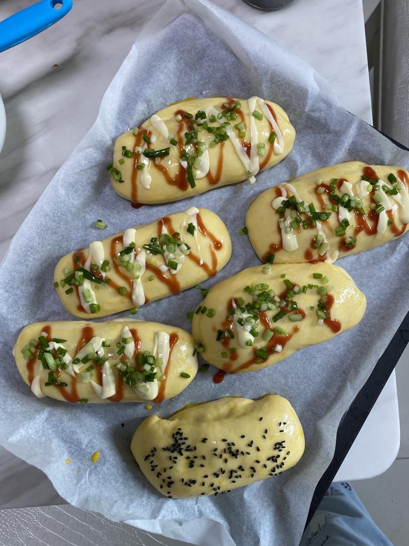 葱香芝士夹心小面包（一次发酵）