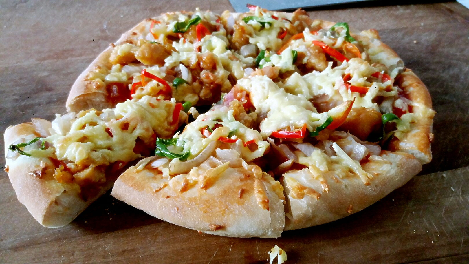 新奥尔良鸡肉蘑菇披萨（附超简单饼坯做法）的做法