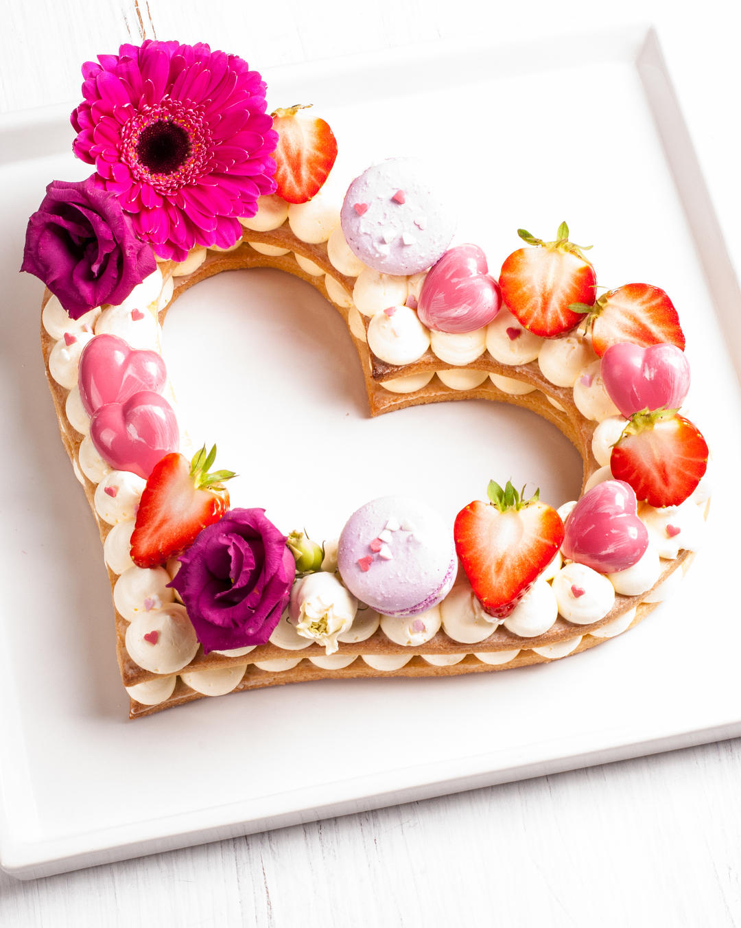 情人节款心形蛋糕，流行又简单|附长心形模板