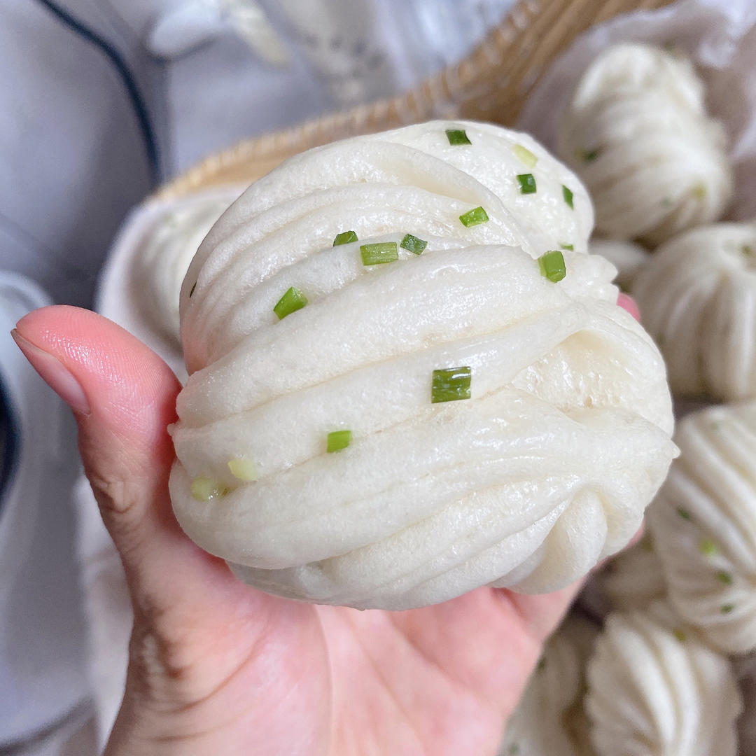 葱油花卷，一根筷子卷出漂亮的造型