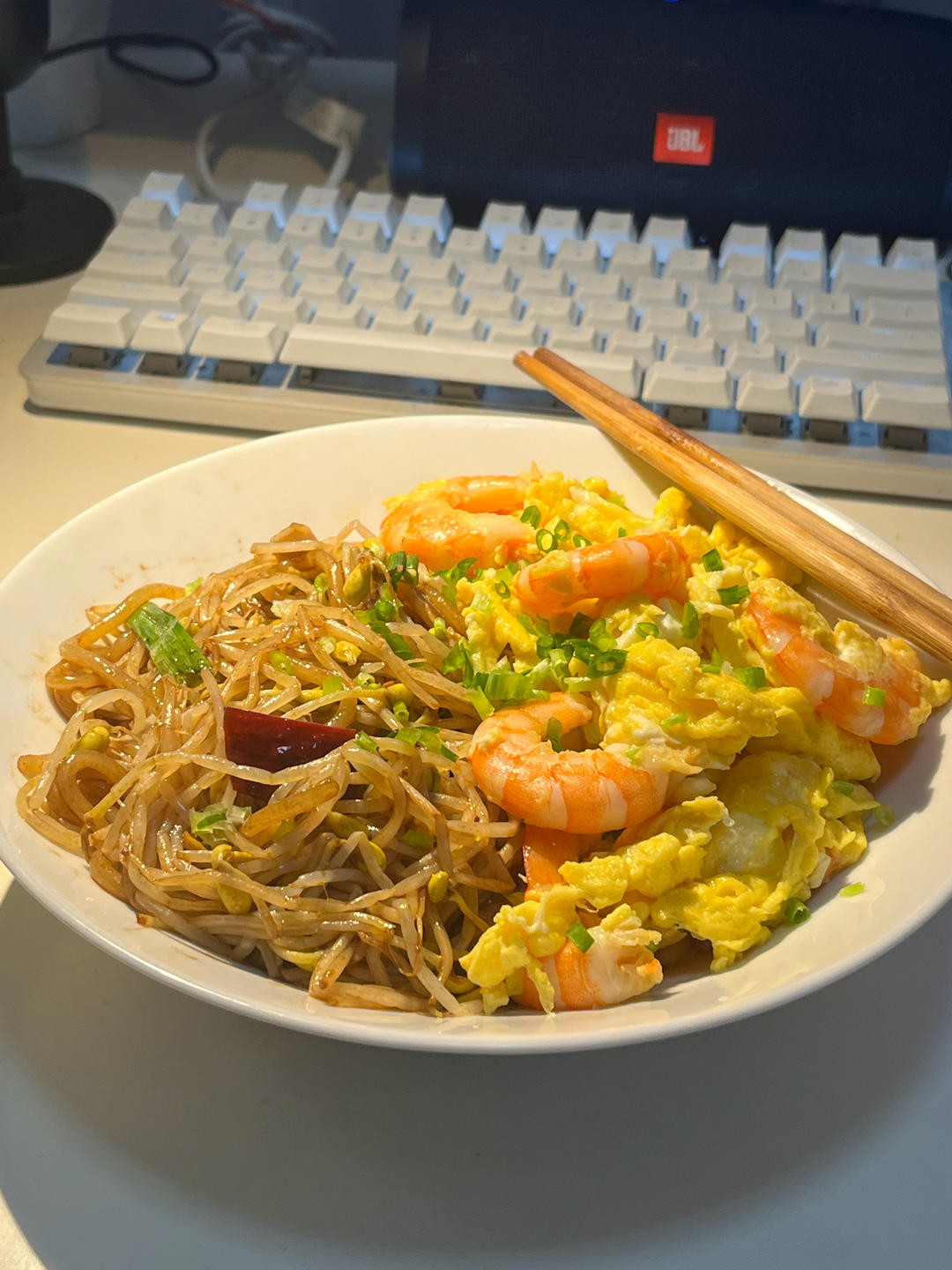 开胃下饭素菜！黄豆芽炒粉丝