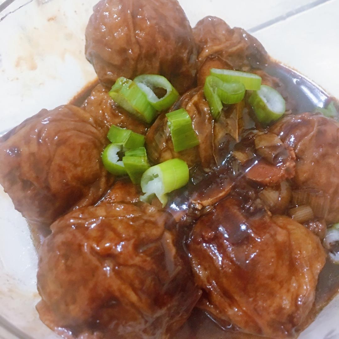 红烧油面筋塞肉