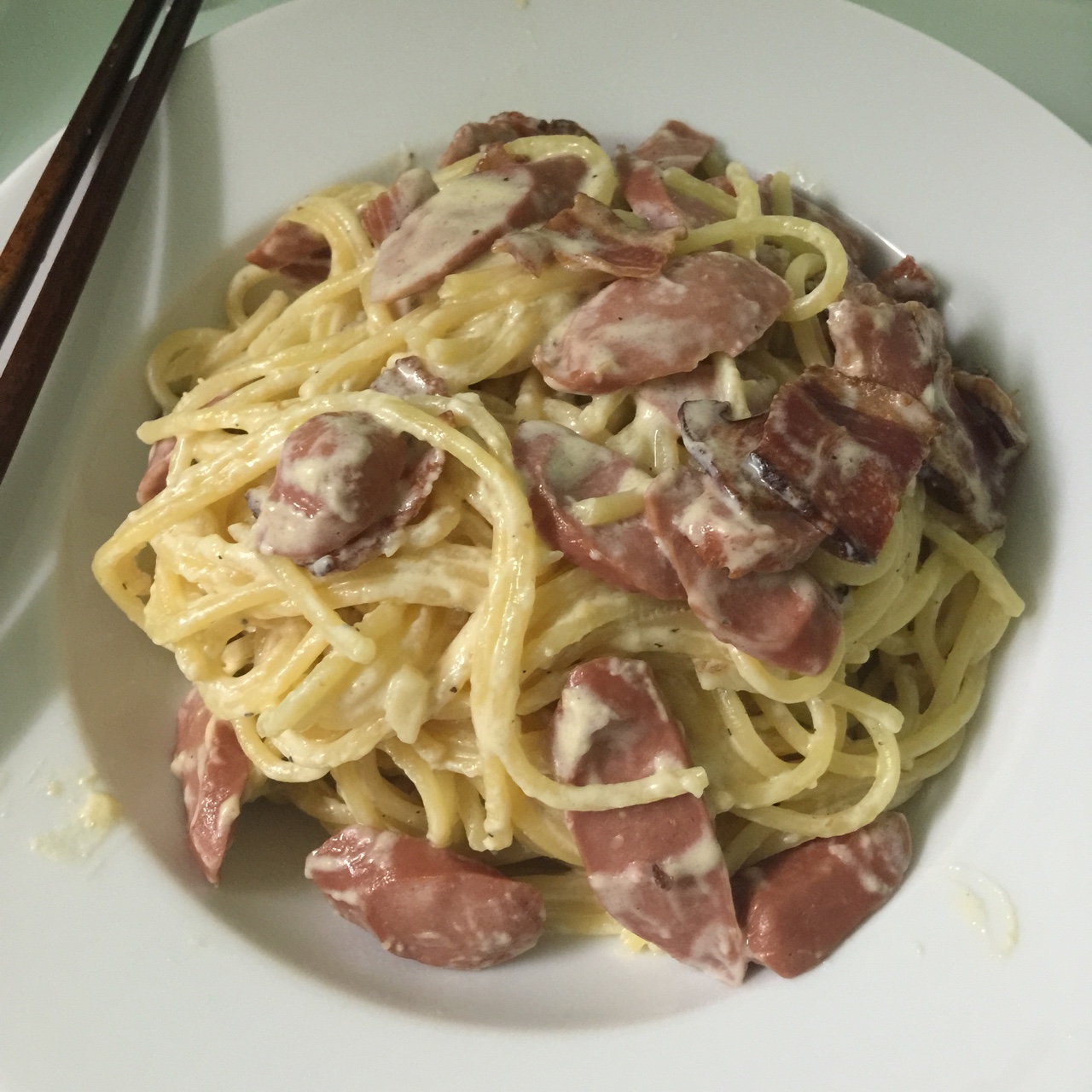 必胜客的味道芝士培根意大利面