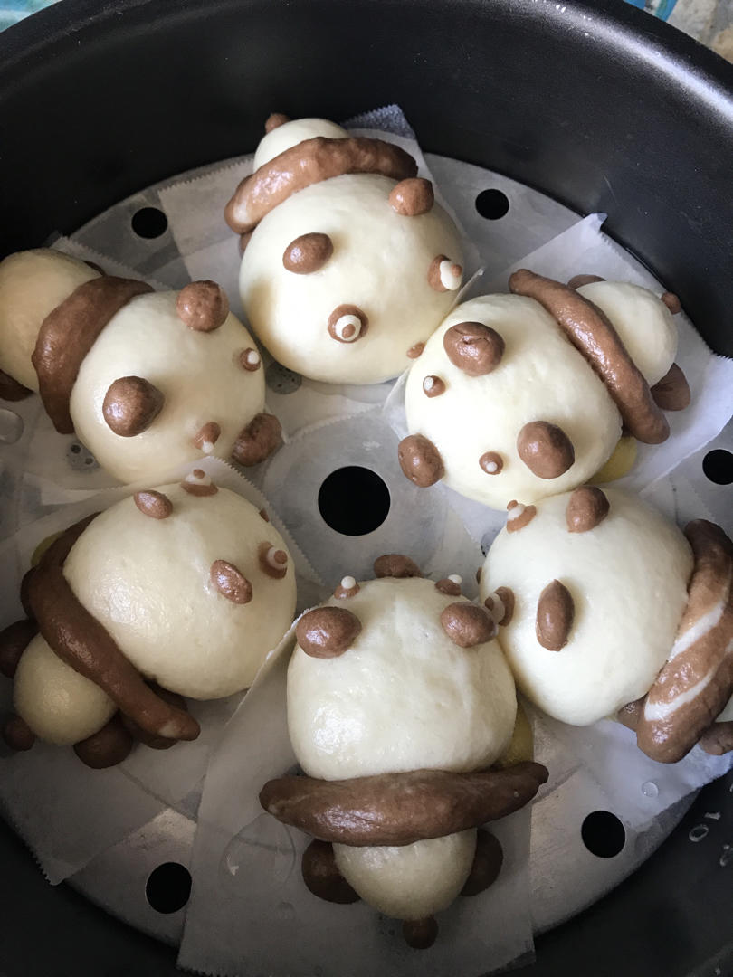 六一儿童节童趣~可爱温馨的趴趴熊一家造型馒头