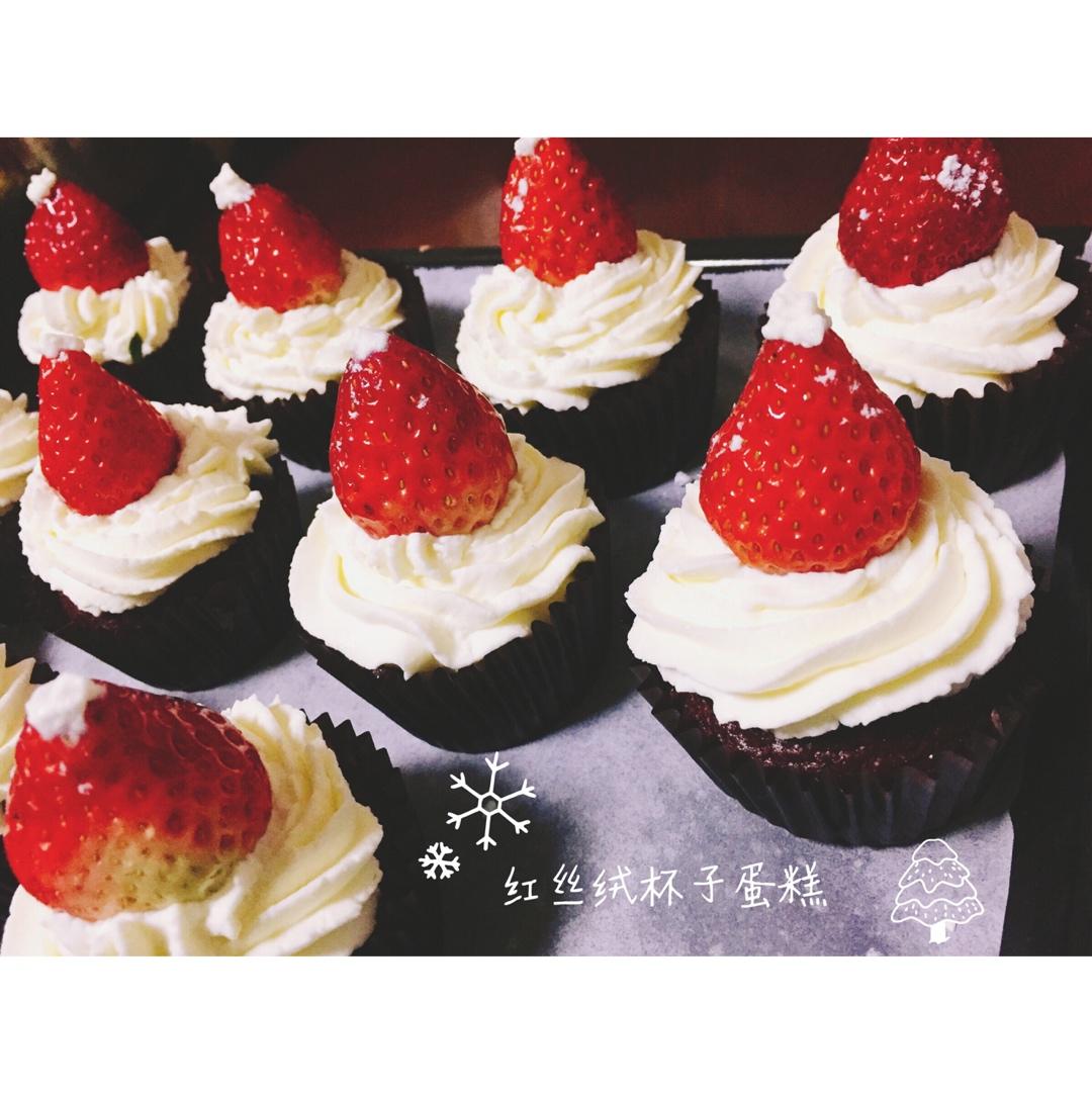 纯正美式红丝绒杯子蛋糕 Red Velvet Cupcake（零失败配方）