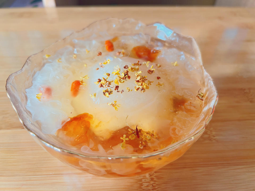 桂花雪梨炖桃胶