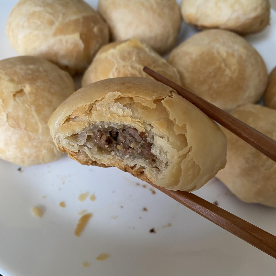 传统苏式鲜肉月饼(大包酥)皮薄肉大酥掉渣简单易操作『附视频』平底锅、烤箱等4种做法