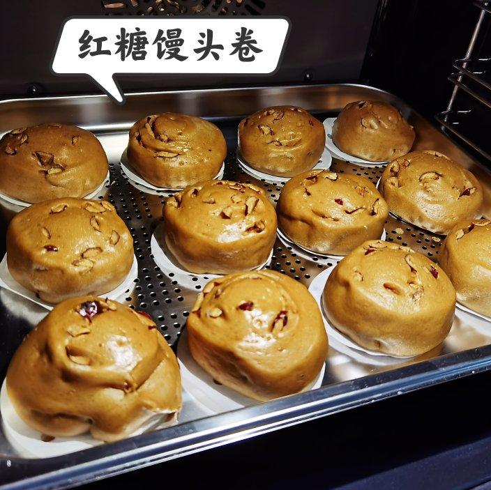 红糖红豆手撕馒头卷