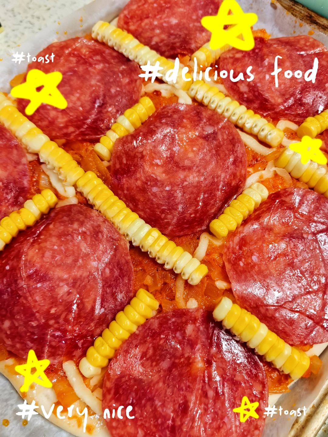 鲜虾🍤培根披萨🍕“内附敲好吃的饼皮做法”