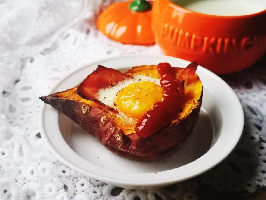 健康早餐--红薯烤蛋