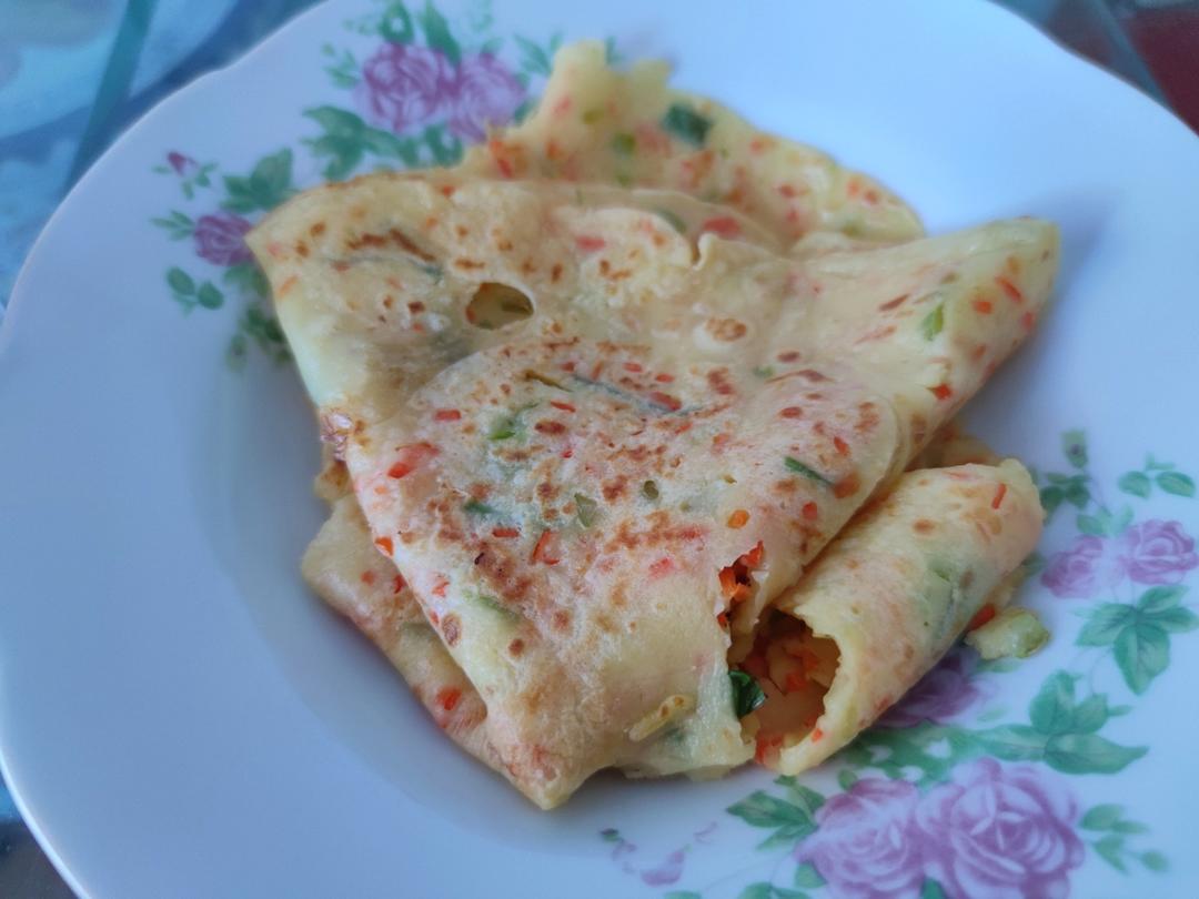 简单快手蔬菜鸡蛋煎饼
