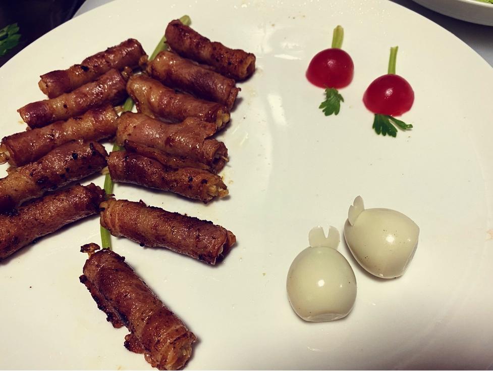 山药金针菇培根卷