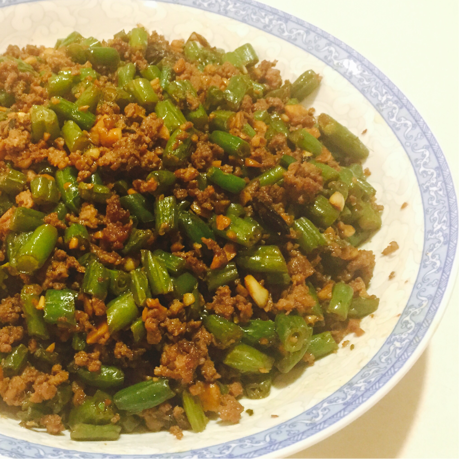 榄菜肉末四季豆