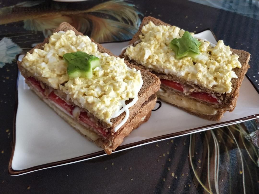 代糖全麦吐司--代糖折叠三明治