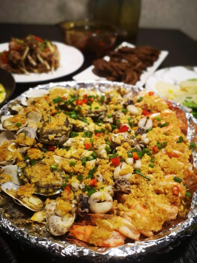 蒜香吮指海鲜大咖——松下NU-JK200W大蒸烤箱食谱