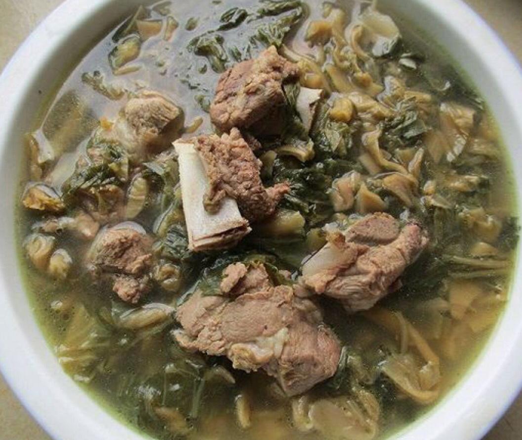 秋至玫瑰做的南北杏龙骨菜干汤