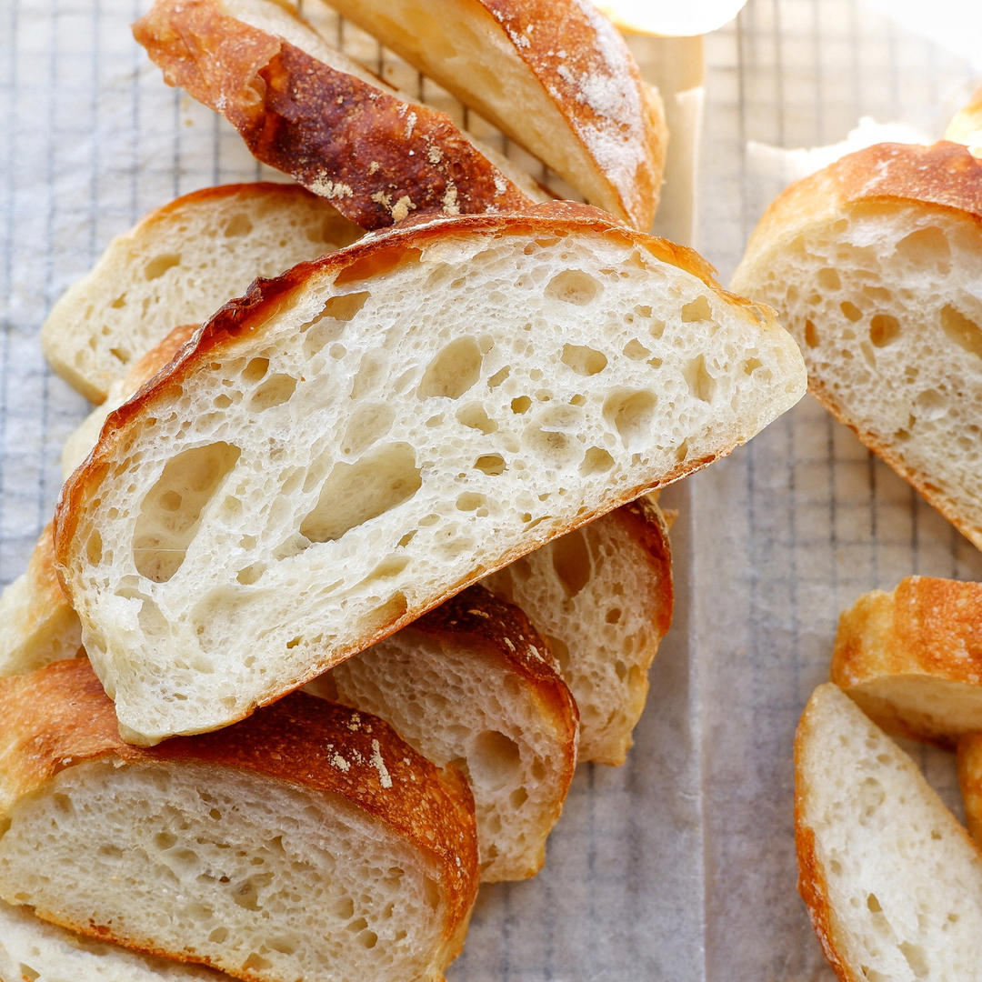 手揉004➡️完全不用揉面的夏巴塔，拖鞋面包