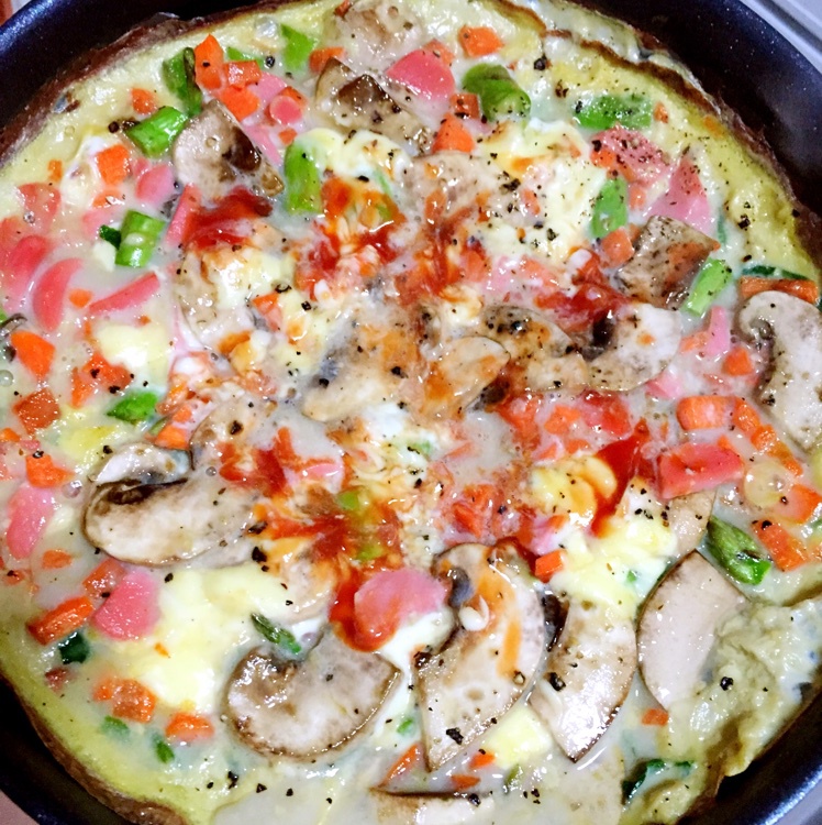 菠菜奶酪烘蛋 (无油快手早餐! )