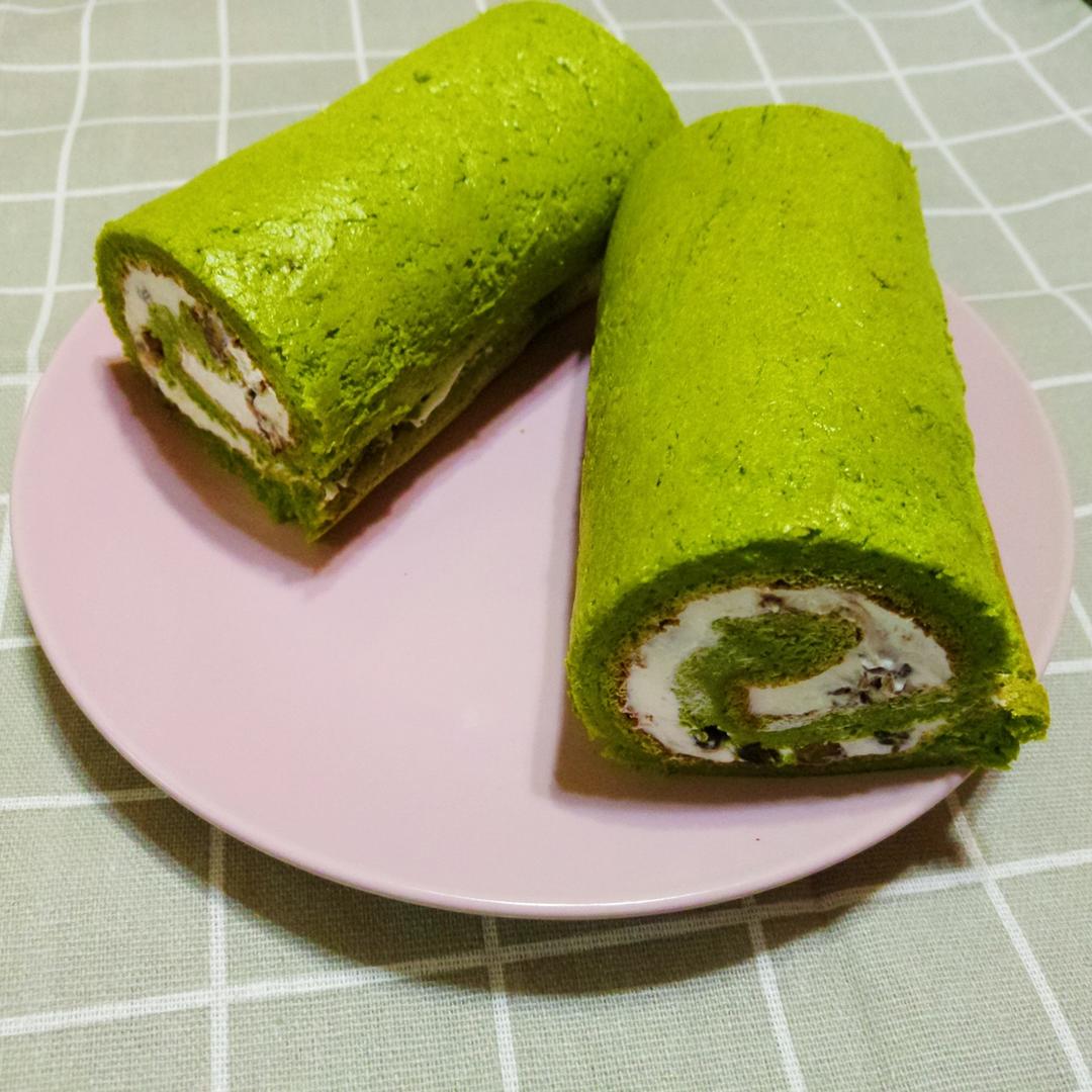 抹茶蜜豆蛋糕卷
