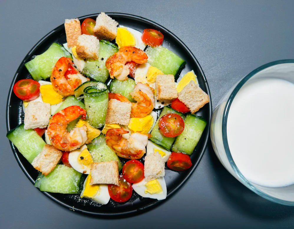 好吃的减脂餐｜果蔬虾仁沙拉🥗天热就吃它💦