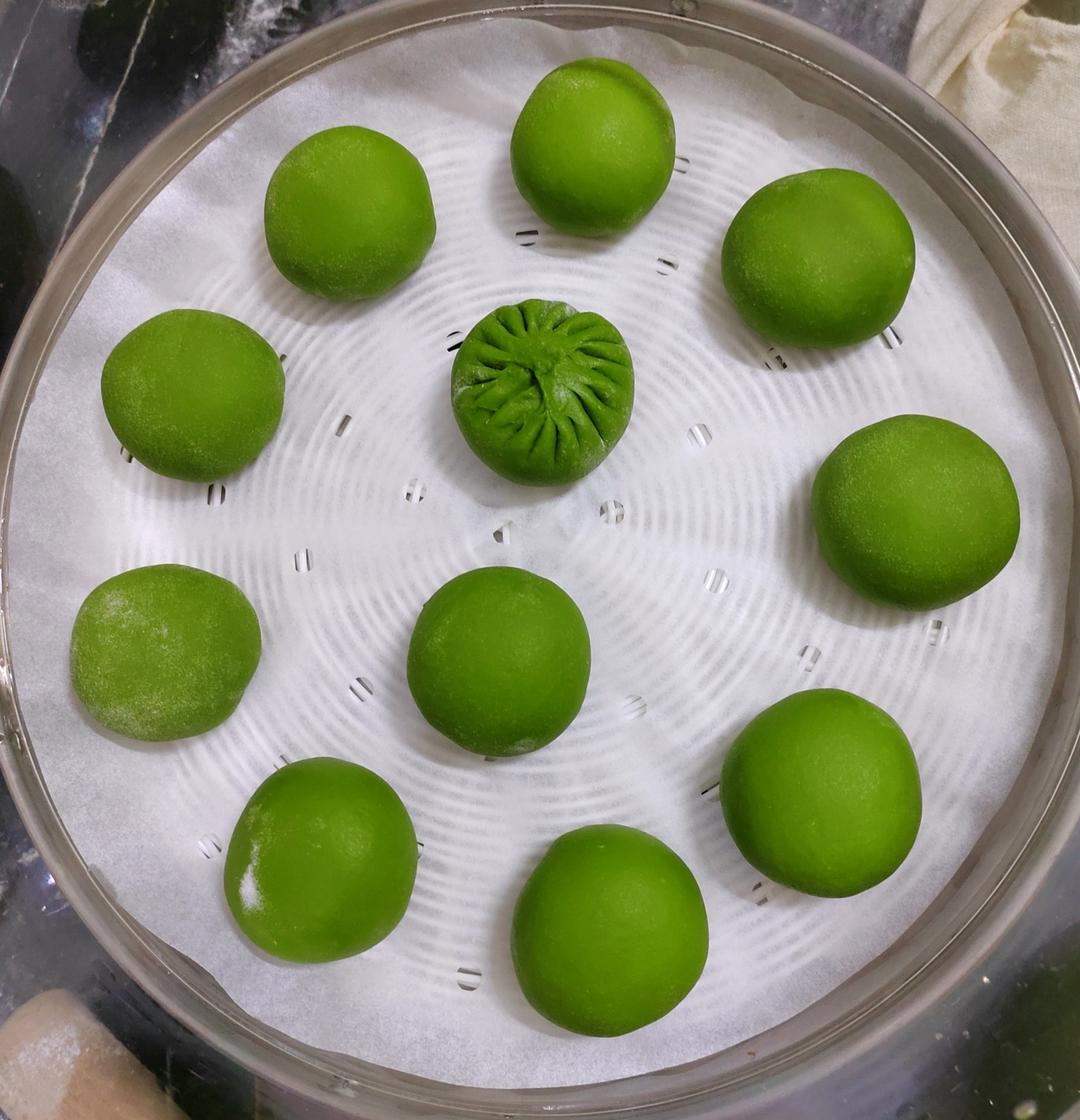奶黄包——菠菜馒头