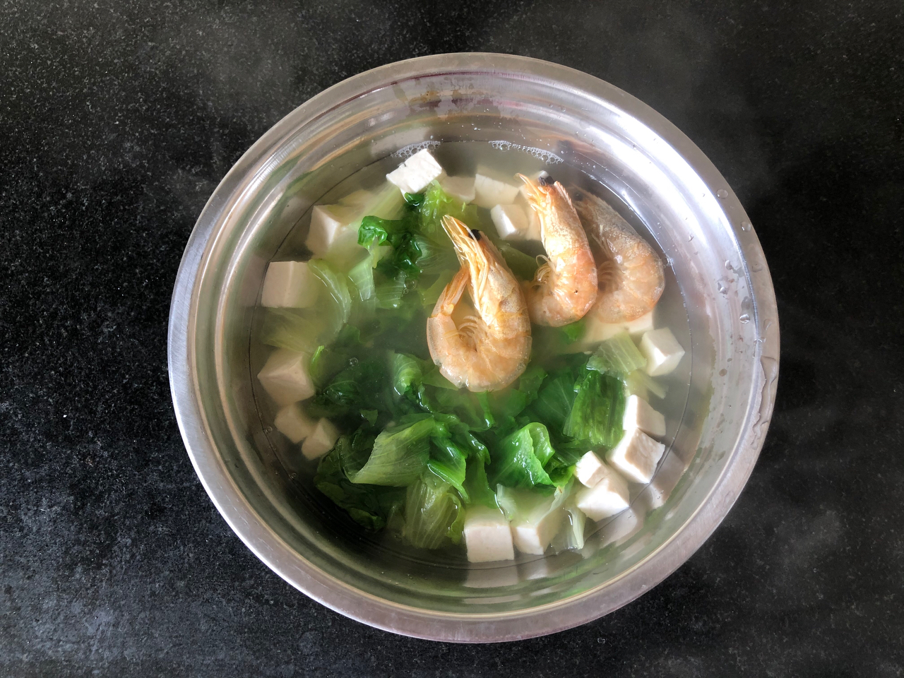 中式-蔬菜虾仁豆腐汤